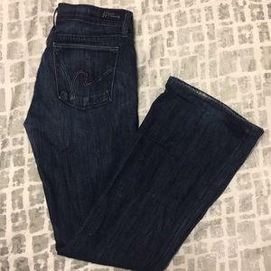 Citizens of Humanity dark wash jeans.